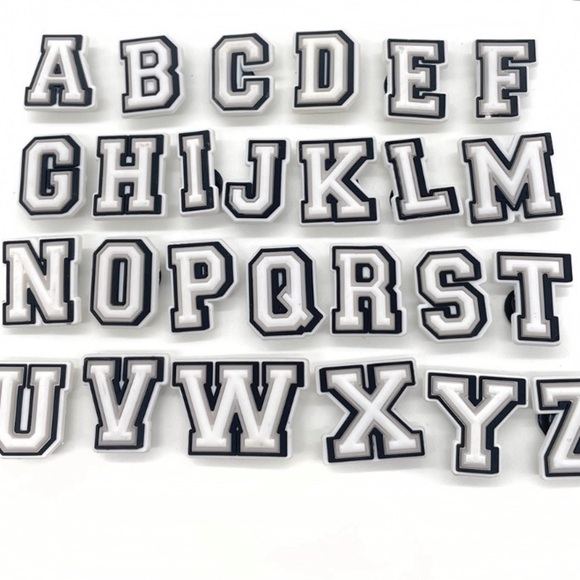 Designer Alphabet PVC 26 Letter Shoe Charms For Crocs 26 PC Set NEW - Picture 4 of 4